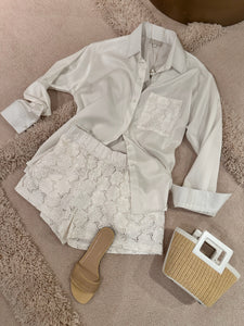 Haley Short Italian Floral Silk Lace