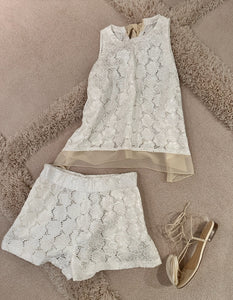 Haley Short Italian Floral Silk Lace